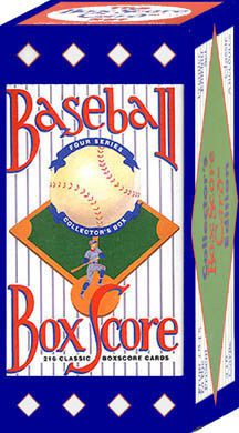 Baseball card box with vintage design.