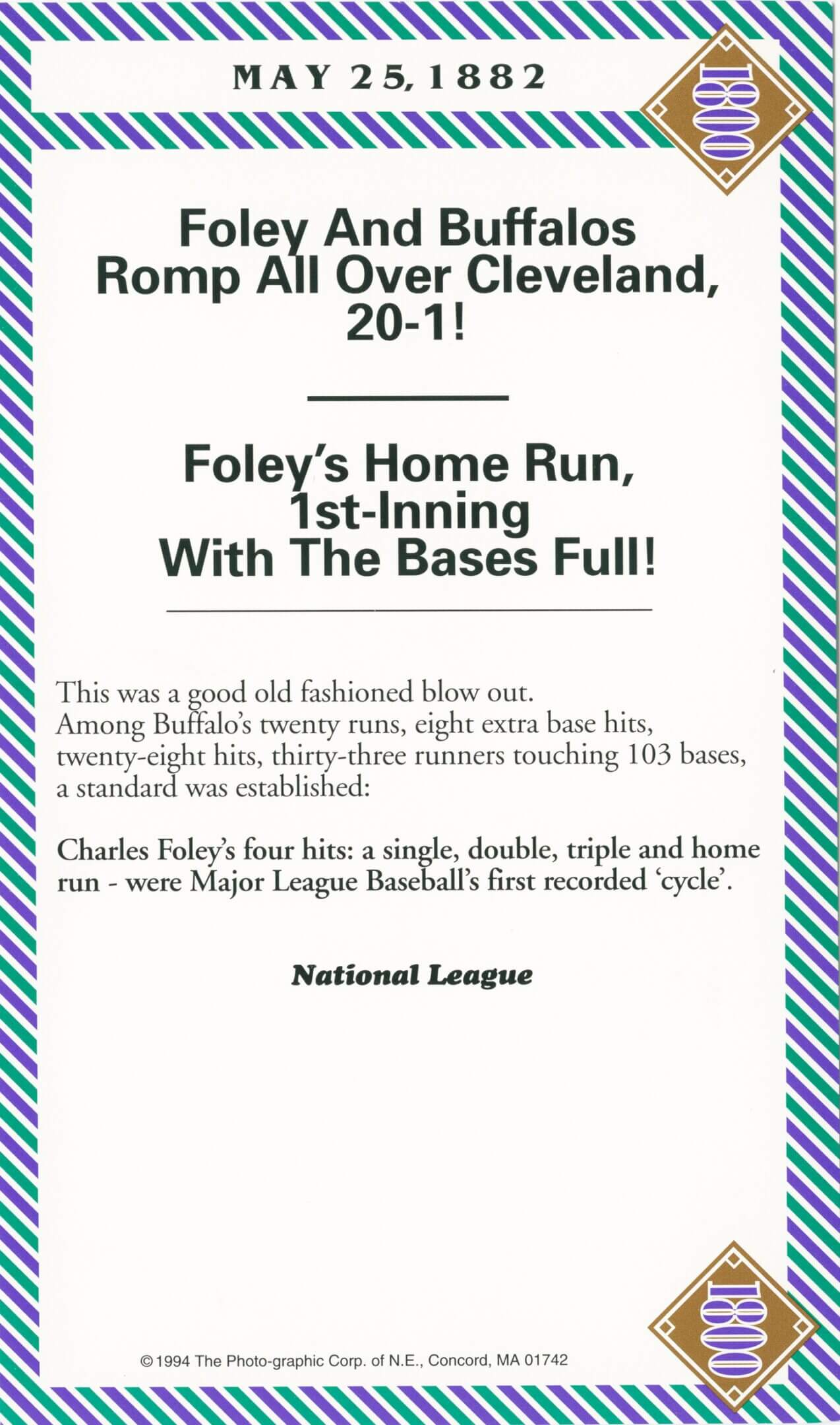 Baseball game highlights from May 25, 1882.