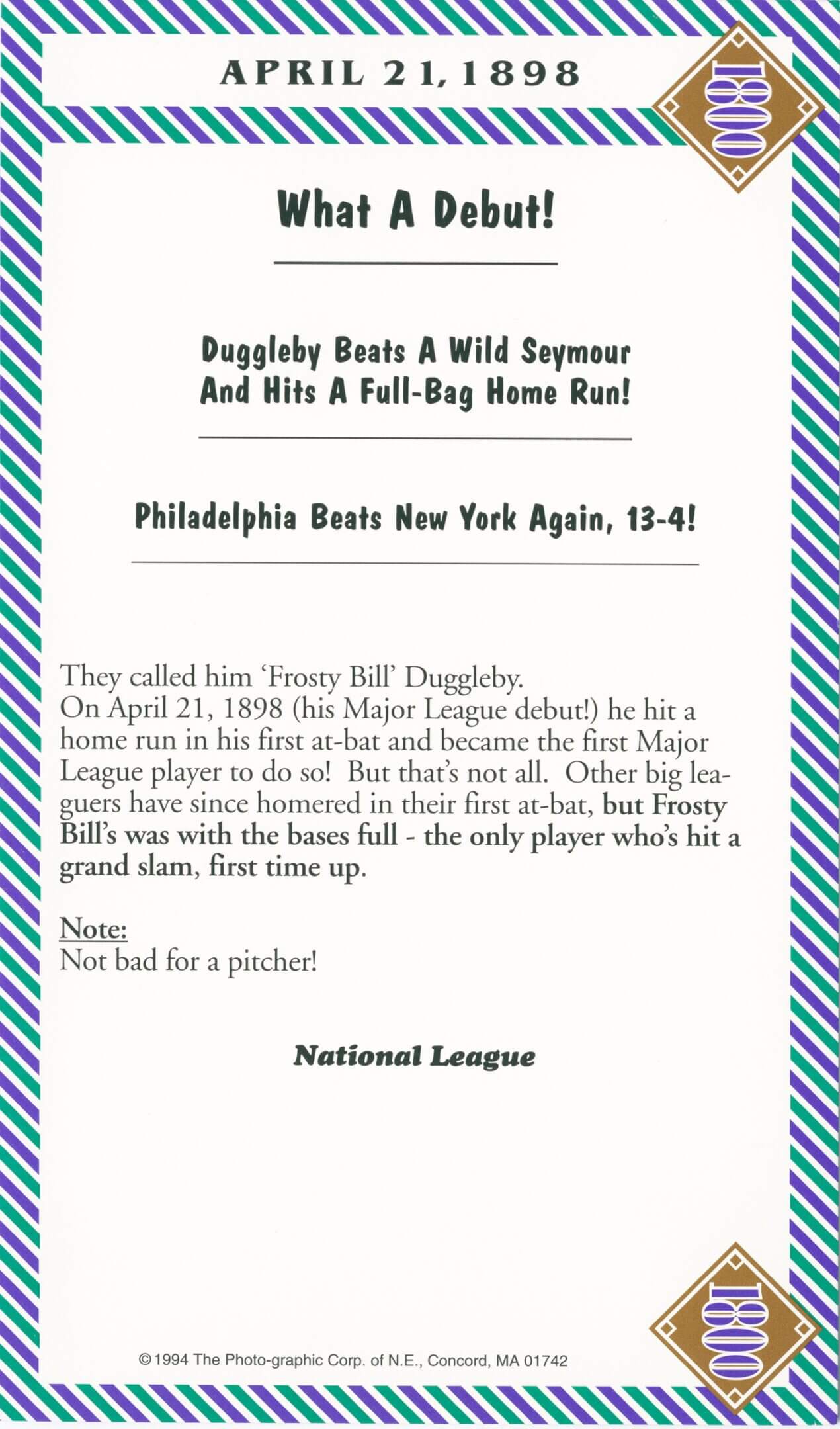 Philadelphia beats New York 13-41 in a wild football game with a full-back home run.